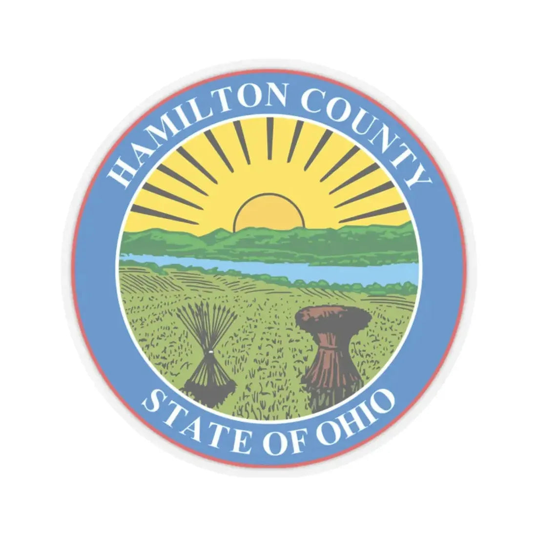 Seal of Hamilton County Ohio (United States) STICKER Vinyl Kiss-Cut Decal 2 Inch Transparent - The Sticker Space