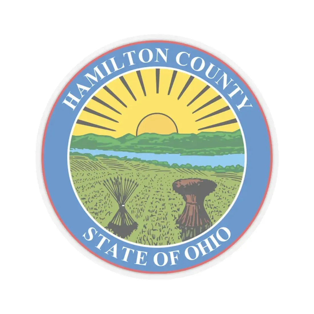 Seal of Hamilton County Ohio (United States) STICKER Vinyl Kiss-Cut Decal 6 Inch Transparent - The Sticker Space