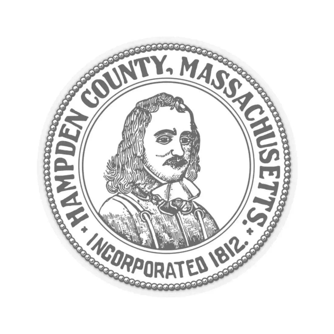 Seal of Hampden County Massachusetts (United States) STICKER Vinyl Kiss-Cut Decal 2 Inch Transparent - The Sticker Space