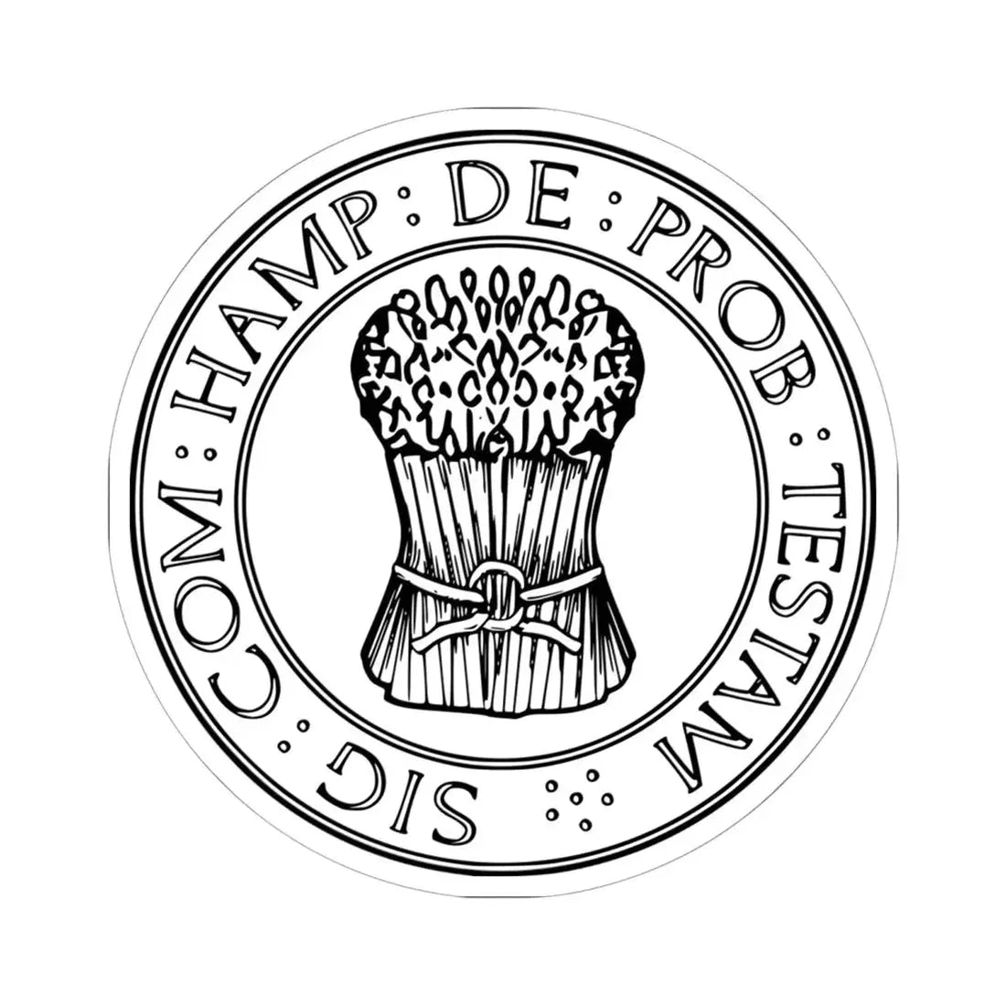 Seal of Hampshire County Massachusetts (United States) STICKER Vinyl Kiss-Cut Decal 6 Inch White - The Sticker Space