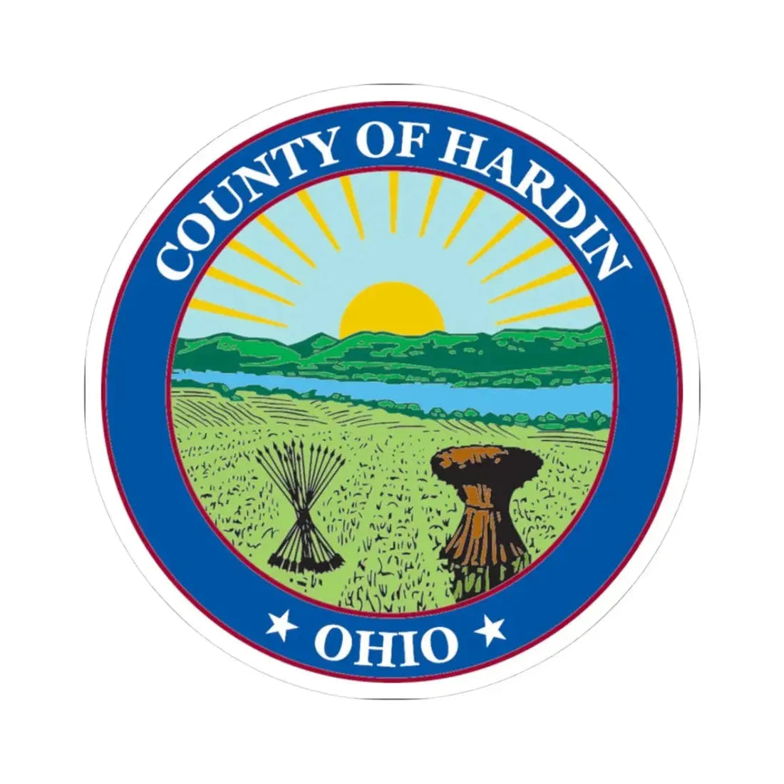 Seal of Hardin County Ohio (United States) STICKER Vinyl Kiss-Cut Decal 3 Inch White - The Sticker Space