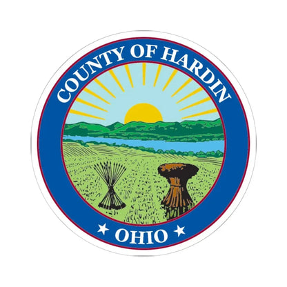 Seal of Hardin County Ohio (United States) STICKER Vinyl Kiss-Cut Decal 6 Inch White - The Sticker Space