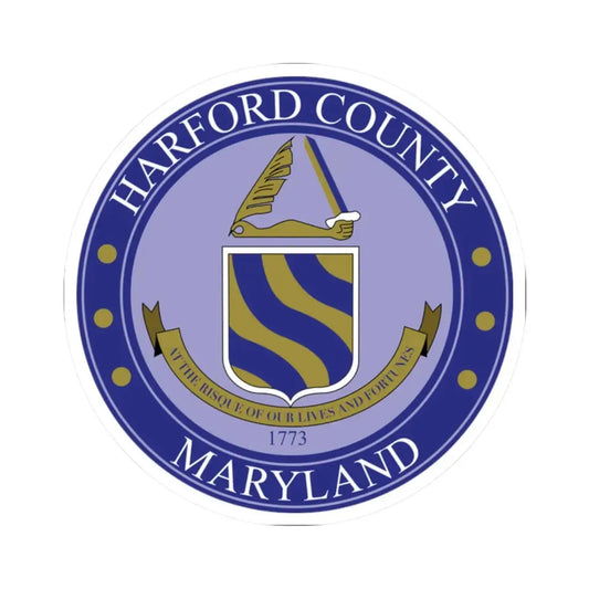 Seal of Harford County Maryland (United States) STICKER Vinyl Kiss-Cut Decal 2 Inch White - The Sticker Space