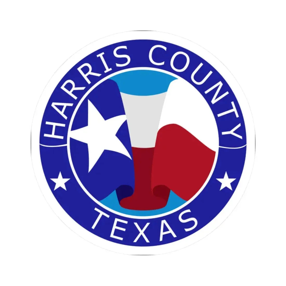 Seal of Harris County Texas (United States) STICKER Vinyl Kiss-Cut Decal 2 Inch White - The Sticker Space
