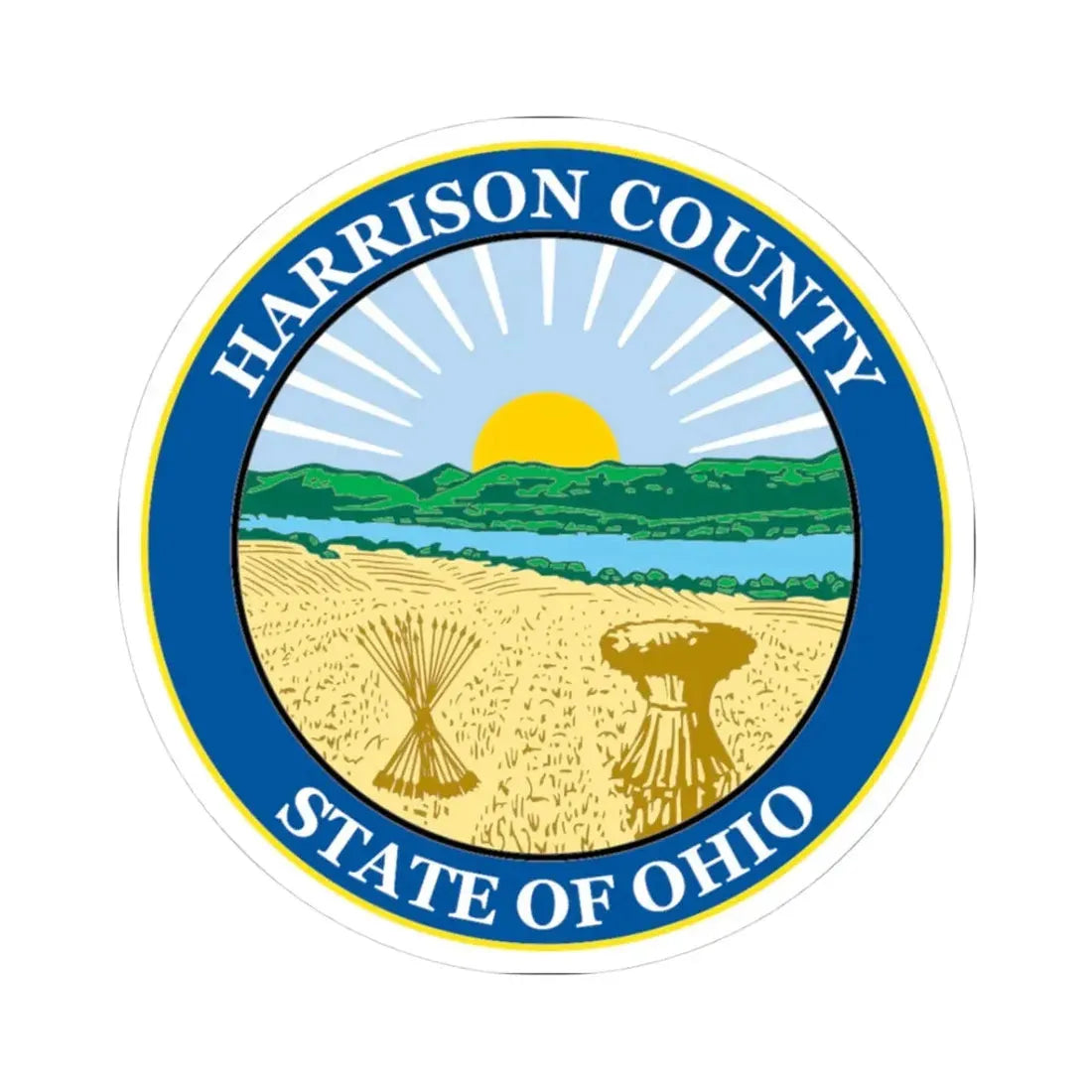 Seal of Harrison County Ohio (United States) STICKER Vinyl Kiss-Cut Decal 3 Inch White - The Sticker Space