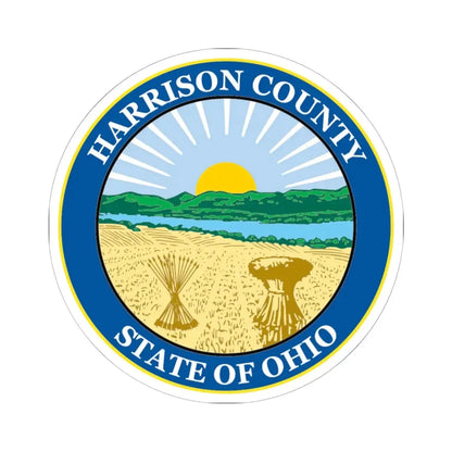 Seal of Harrison County Ohio (United States) STICKER Vinyl Kiss-Cut Decal 6 Inch White - The Sticker Space