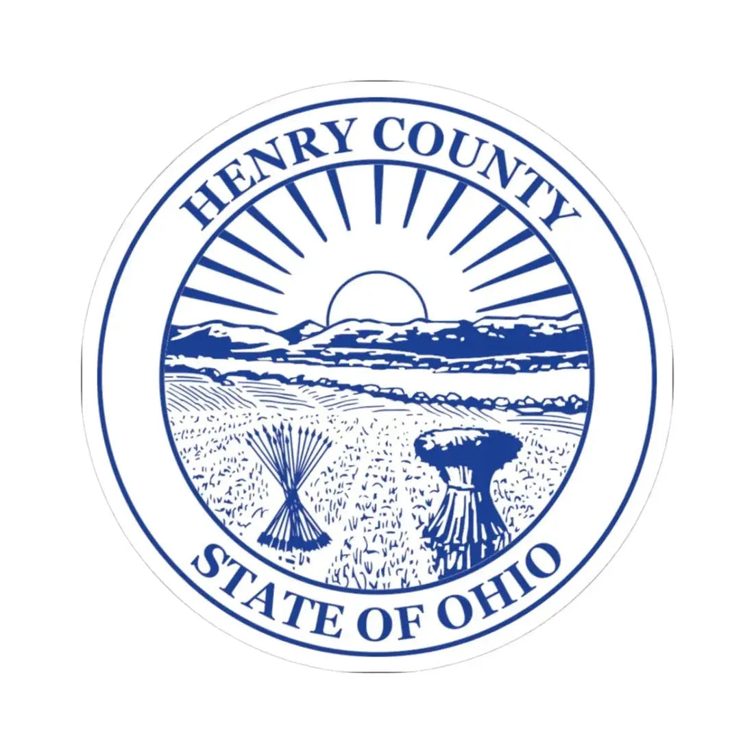Seal of Henry County Ohio (United States) STICKER Vinyl Kiss-Cut Decal 3 Inch White - The Sticker Space