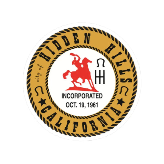 Seal of Hidden Hills California - STICKER Vinyl Kiss-Cut Decal 2 Inch White - The Sticker Space