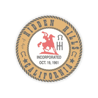 Seal of Hidden Hills California - STICKER Vinyl Kiss-Cut Decal 3 Inch Transparent - The Sticker Space