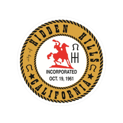 Seal of Hidden Hills California - STICKER Vinyl Kiss-Cut Decal 3 Inch White - The Sticker Space