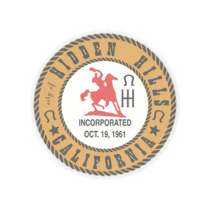 Seal of Hidden Hills California - STICKER Vinyl Kiss-Cut Decal 4 Inch Transparent - The Sticker Space