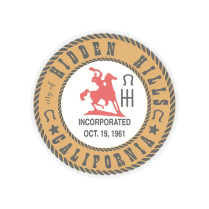 Seal of Hidden Hills California - STICKER Vinyl Kiss-Cut Decal 6 Inch Transparent - The Sticker Space