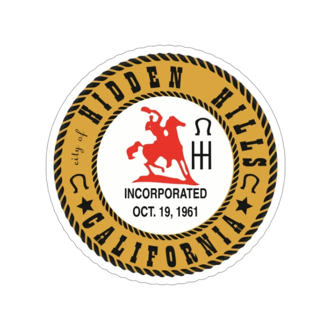 Seal of Hidden Hills California USA STICKER Vinyl Die-Cut Decal 3 Inch - The Sticker Space