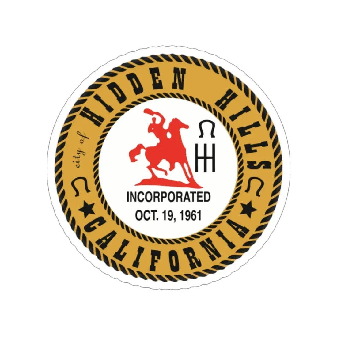 Seal of Hidden Hills California USA STICKER Vinyl Die-Cut Decal 6 Inch - The Sticker Space