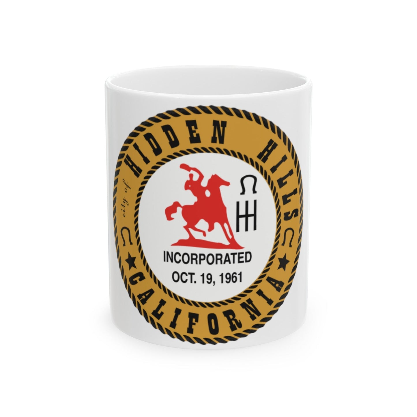 Seal of Hidden Hills California - White Coffee Mug-11oz-The Sticker Space