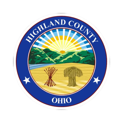 Seal of Highland County Ohio (United States) STICKER Vinyl Kiss-Cut Decal 2 Inch White - The Sticker Space