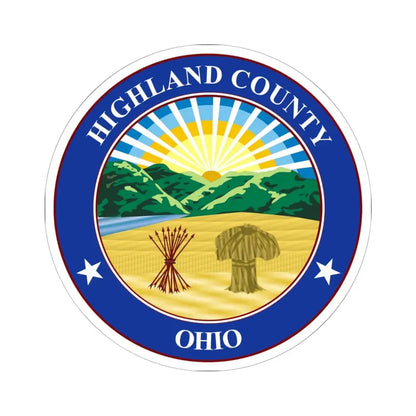 Seal of Highland County Ohio (United States) STICKER Vinyl Kiss-Cut Decal 6 Inch White - The Sticker Space