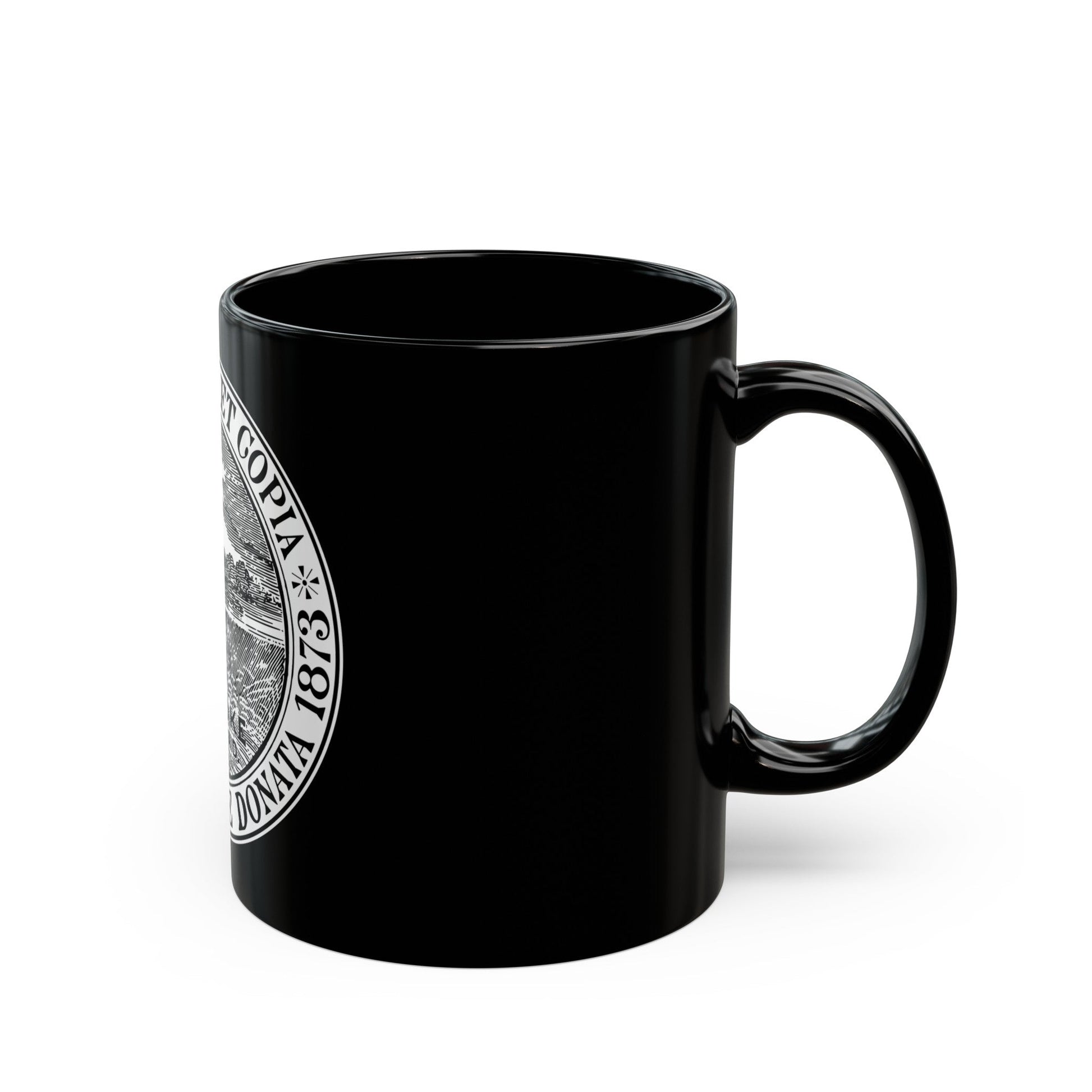 Seal of Holyoke Massachusetts - Black Coffee Mug-The Sticker Space