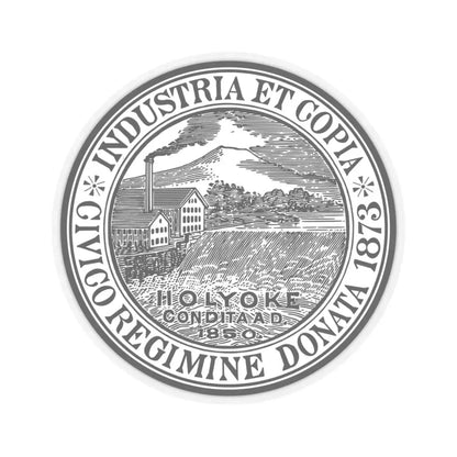 Seal of Holyoke Massachusetts - STICKER Vinyl Kiss-Cut Decal 3 Inch Transparent - The Sticker Space