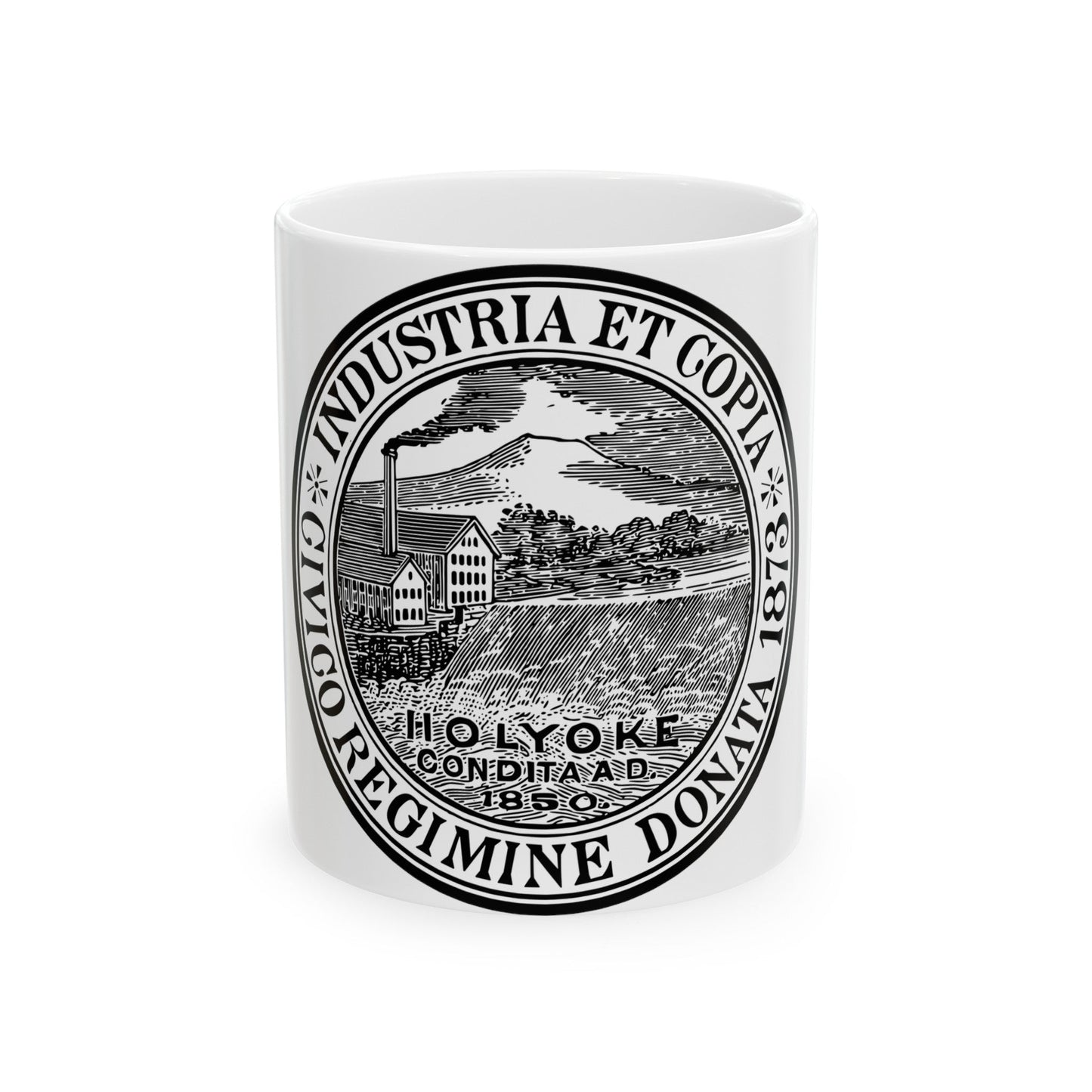 Seal of Holyoke Massachusetts - White Coffee Mug-11oz-The Sticker Space