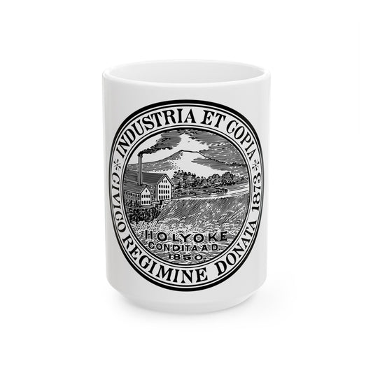 Seal of Holyoke Massachusetts - White Coffee Mug-15oz-The Sticker Space