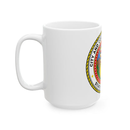 Seal of Honolulu Hawaii - White Coffee Mug-The Sticker Space