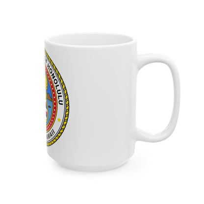 Seal of Honolulu Hawaii - White Coffee Mug-The Sticker Space