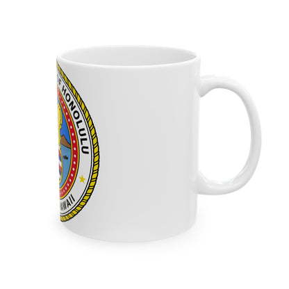 Seal of Honolulu Hawaii - White Coffee Mug-The Sticker Space