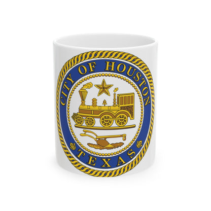 Seal of Houston Texas - White Coffee Mug-11oz-The Sticker Space