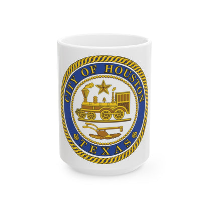 Seal of Houston Texas - White Coffee Mug-15oz-The Sticker Space