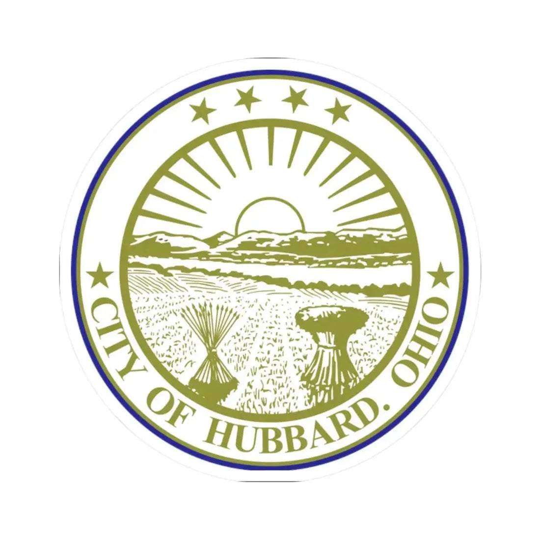 Seal of Hubbard Ohio (United States) STICKER Vinyl Kiss-Cut Decal 2 Inch White - The Sticker Space