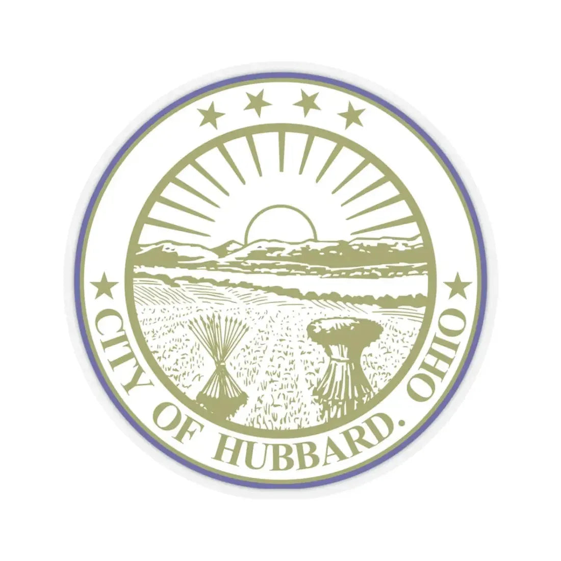 Seal of Hubbard Ohio (United States) STICKER Vinyl Kiss-Cut Decal 3 Inch Transparent - The Sticker Space