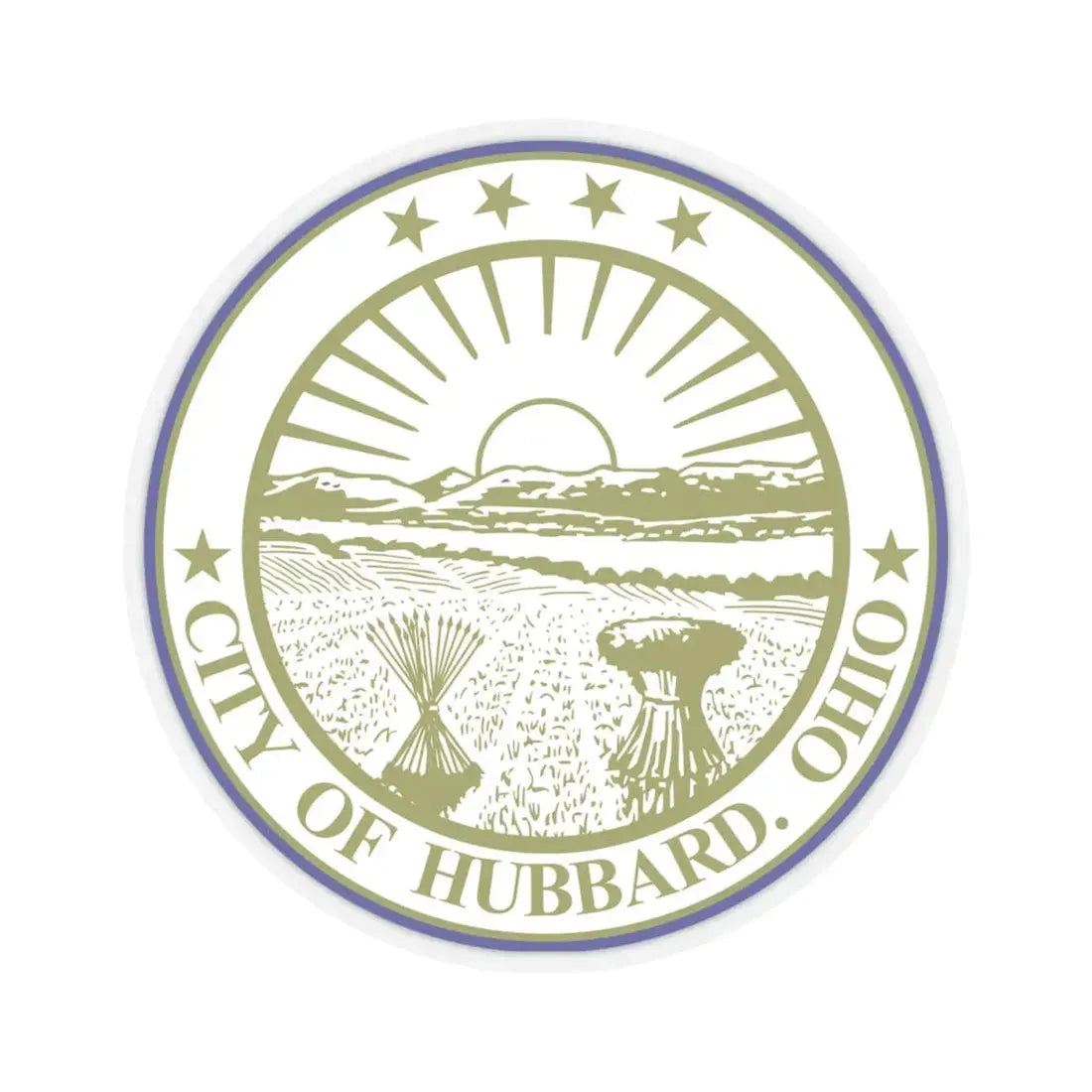 Seal of Hubbard Ohio (United States) STICKER Vinyl Kiss-Cut Decal 4 Inch Transparent - The Sticker Space