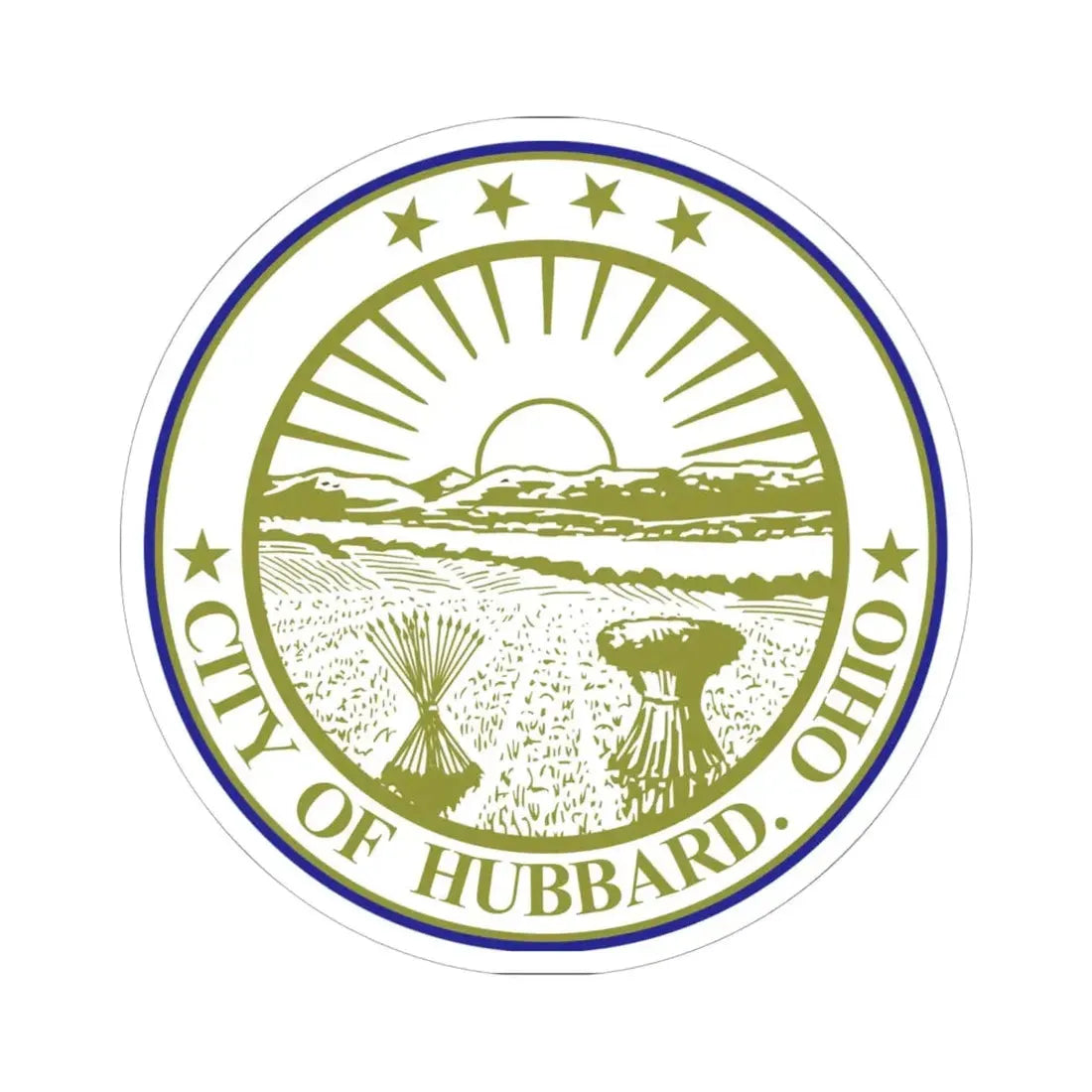 Seal of Hubbard Ohio (United States) STICKER Vinyl Kiss-Cut Decal 6 Inch White - The Sticker Space