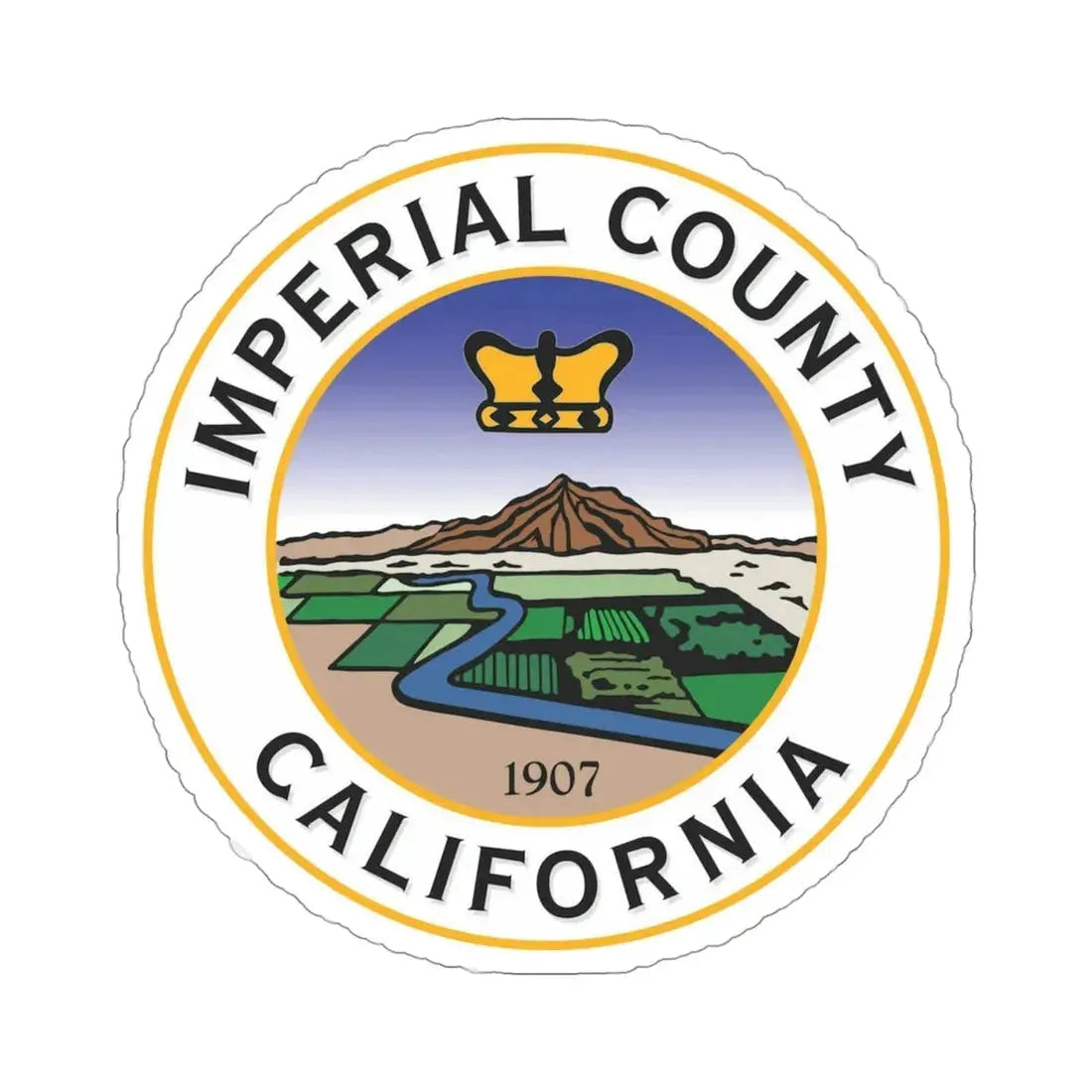 Seal of Imperial County, California USA STICKER Vinyl Die-Cut Decal 4 Inch - The Sticker Space