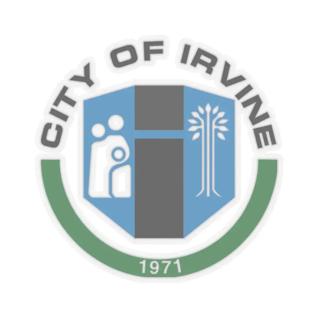 Seal of Irvine California (United States) STICKER Vinyl Kiss-Cut Decal 2 Inch Transparent - The Sticker Space