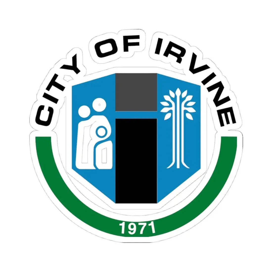 Seal of Irvine California (United States) STICKER Vinyl Kiss-Cut Decal 4 Inch White - The Sticker Space