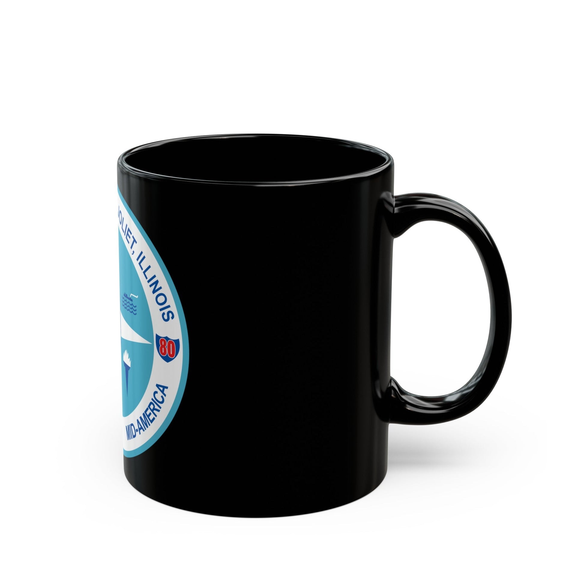 Seal of Joliet Illinois - Black Coffee Mug-The Sticker Space