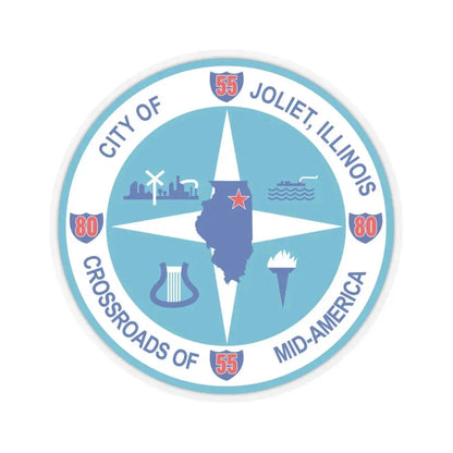 Seal of Joliet Illinois - STICKER Vinyl Kiss-Cut Decal 6 Inch Transparent - The Sticker Space
