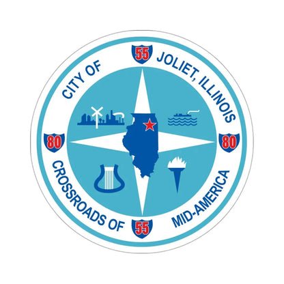 Seal of Joliet Illinois USA STICKER Vinyl Die-Cut Decal 3 Inch - The Sticker Space