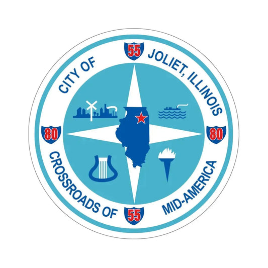 Seal of Joliet Illinois USA STICKER Vinyl Die-Cut Decal 6 Inch - The Sticker Space