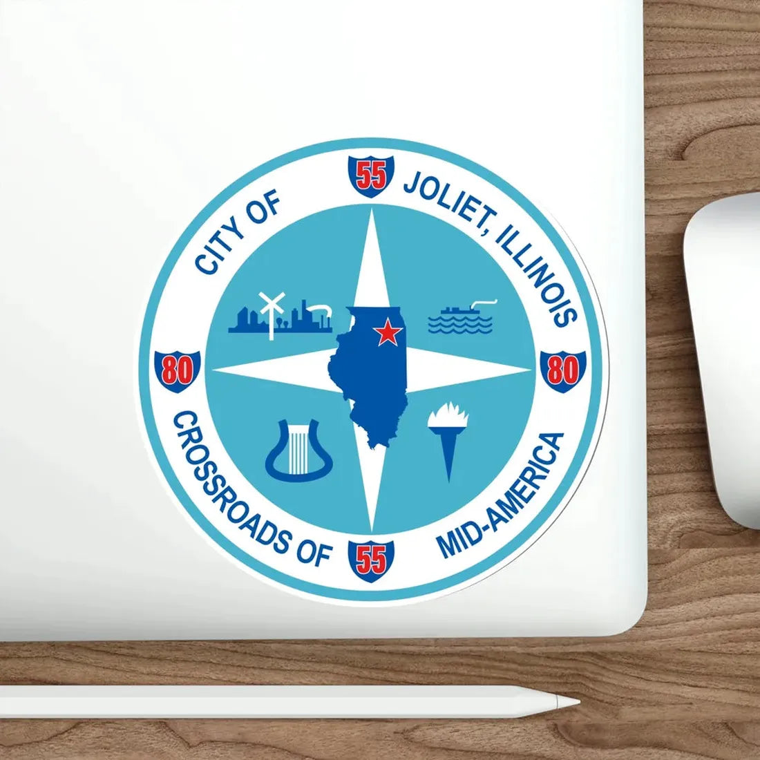 Seal of Joliet Illinois USA STICKER Vinyl Die-Cut Decal - The Sticker Space