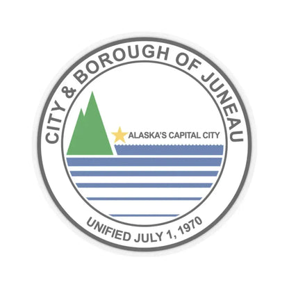 Seal of Juneau Alaska (United States) STICKER Vinyl Kiss-Cut Decal 2 Inch Transparent - The Sticker Space