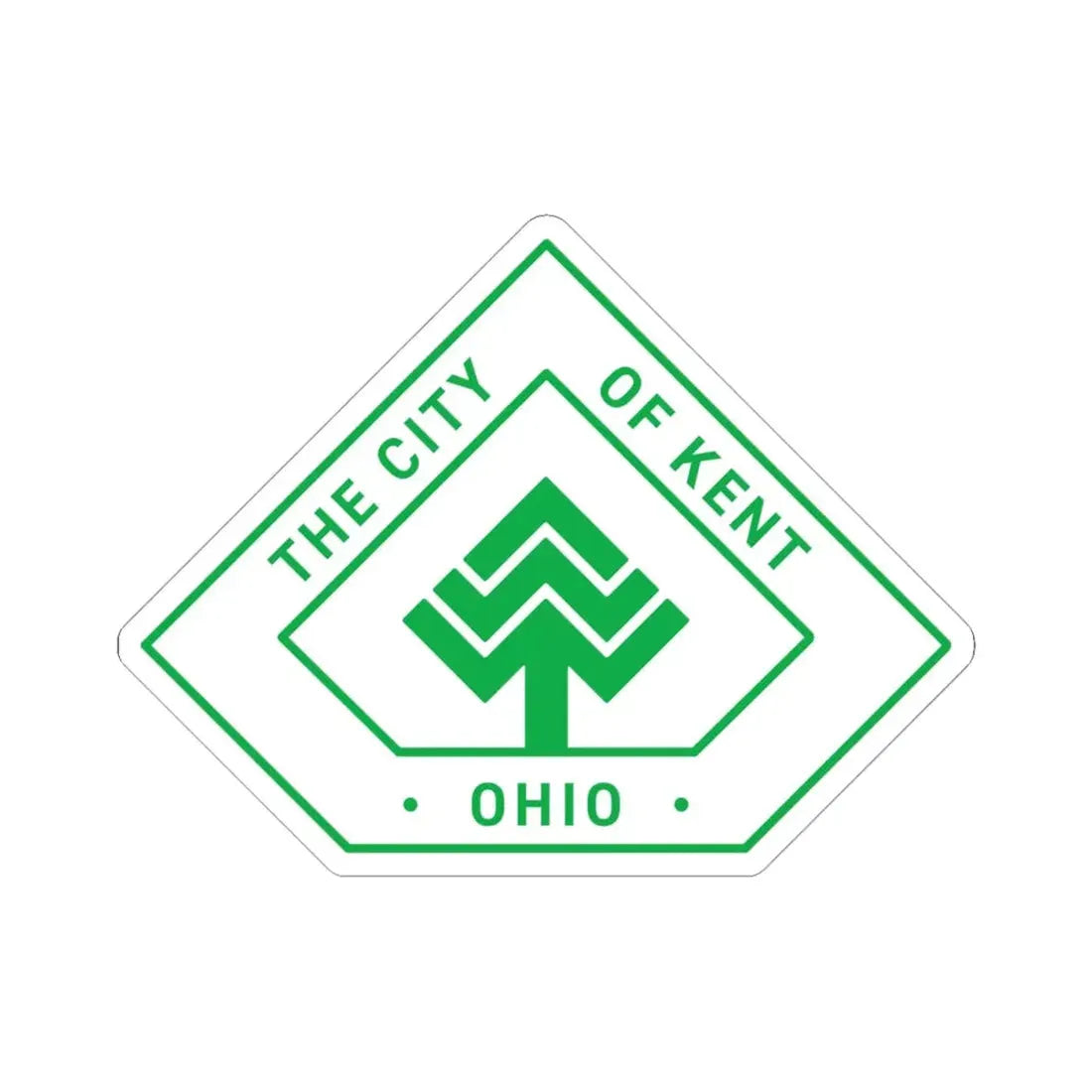 Seal of Kent Ohio (United States) STICKER Vinyl Kiss-Cut Decal 4 Inch White - The Sticker Space