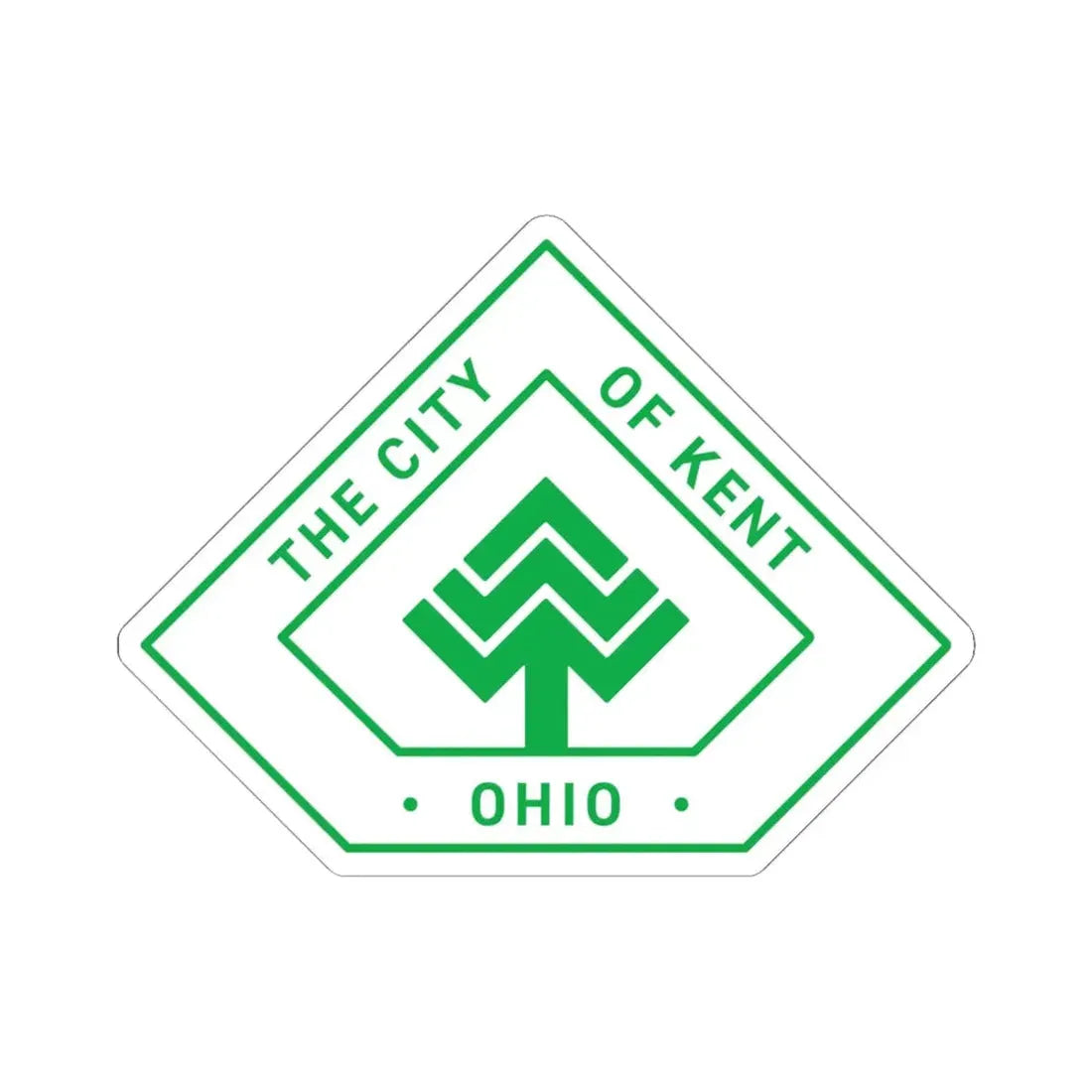 Seal of Kent Ohio (United States) STICKER Vinyl Kiss-Cut Decal 6 Inch White - The Sticker Space