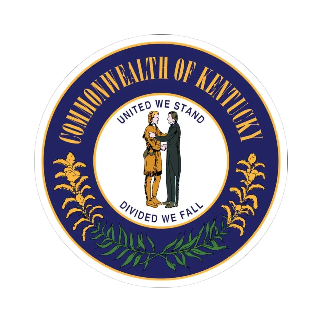 Seal of Kentucky (United States) STICKER Vinyl Kiss-Cut Decal 3 Inch White - The Sticker Space