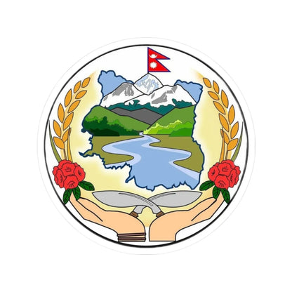 Seal of Koshi Pradesh alternative (Nepal) (Coat of Arms) STICKER Vinyl Kiss-Cut Decal 6 Inch White - The Sticker Space