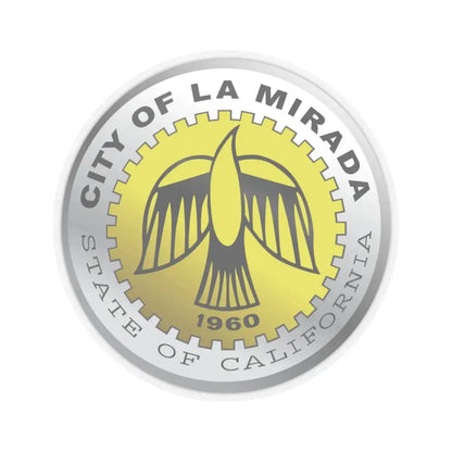 Seal of La Mirada California (United States) STICKER Vinyl Kiss-Cut Decal 3 Inch Transparent - The Sticker Space
