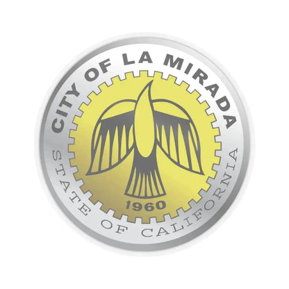 Seal of La Mirada California (United States) STICKER Vinyl Kiss-Cut Decal 4 Inch Transparent - The Sticker Space