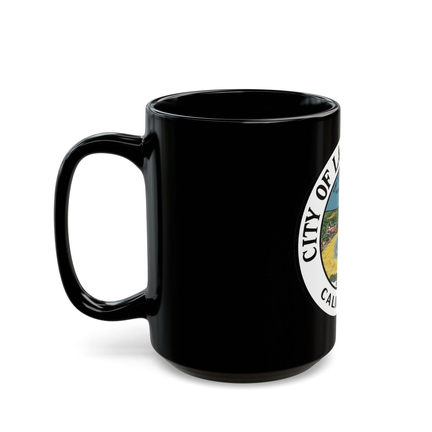 Seal of Laguna Beach California - Black Coffee Mug-The Sticker Space